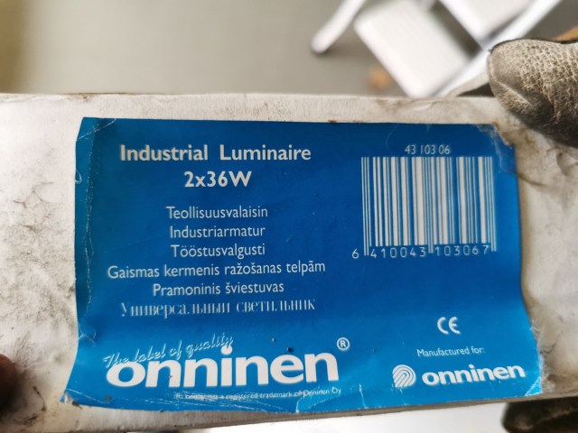230_2. Teollisuusvalaisin Onninen Industrial Luminaire 2x36W, 2 kpl.